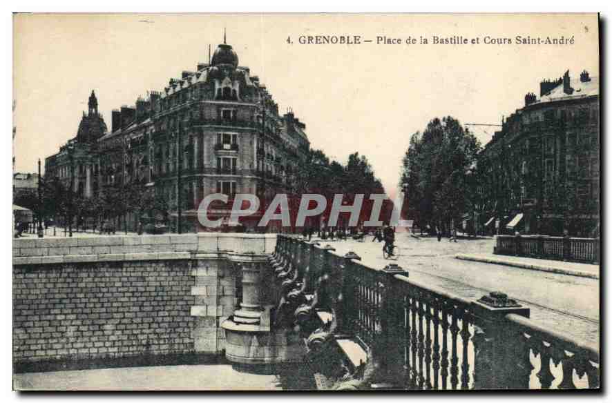 Grenoble — Place de la Bastille et Cours Saint-André — P. GAUDE, phot.-édit., Grenoble