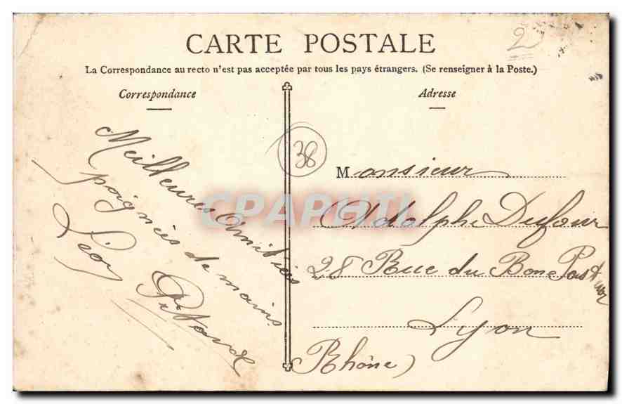CPA Grenoble Le Jardin de Ville — Rückseite