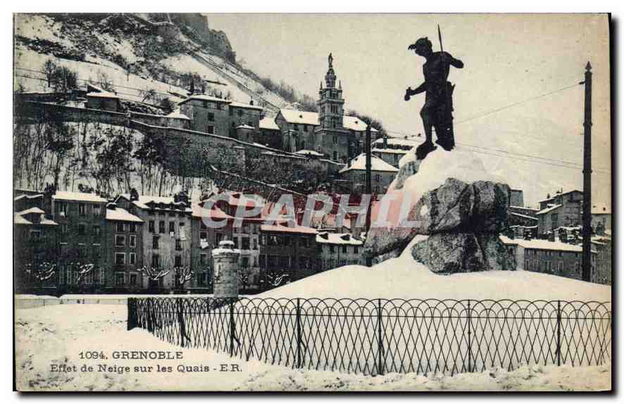 Grenoble — Effet de Neige sur les Quais — E.R. n°1094