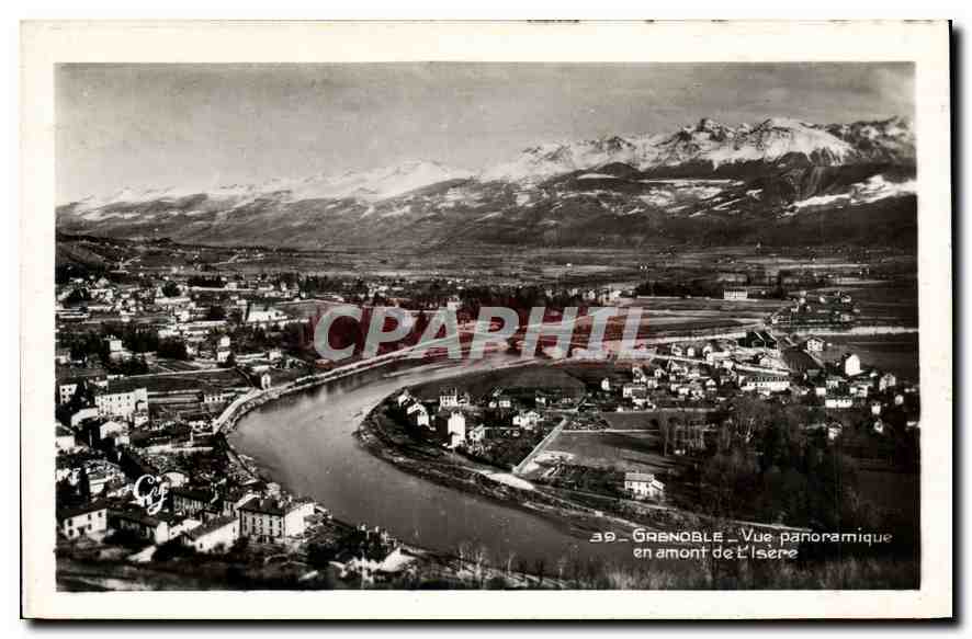 CPA Grenoble Vue panoramique en amont de l'Isere