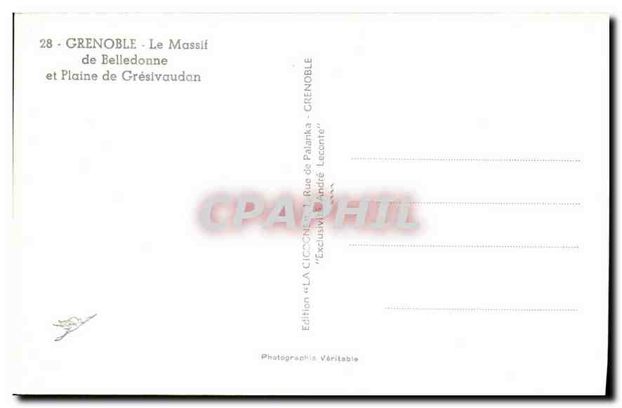 Grenoble - Le Massif de Belledonne et Plaine de Crésivaudan — Édition « LA CIGOGNE » — Reverso