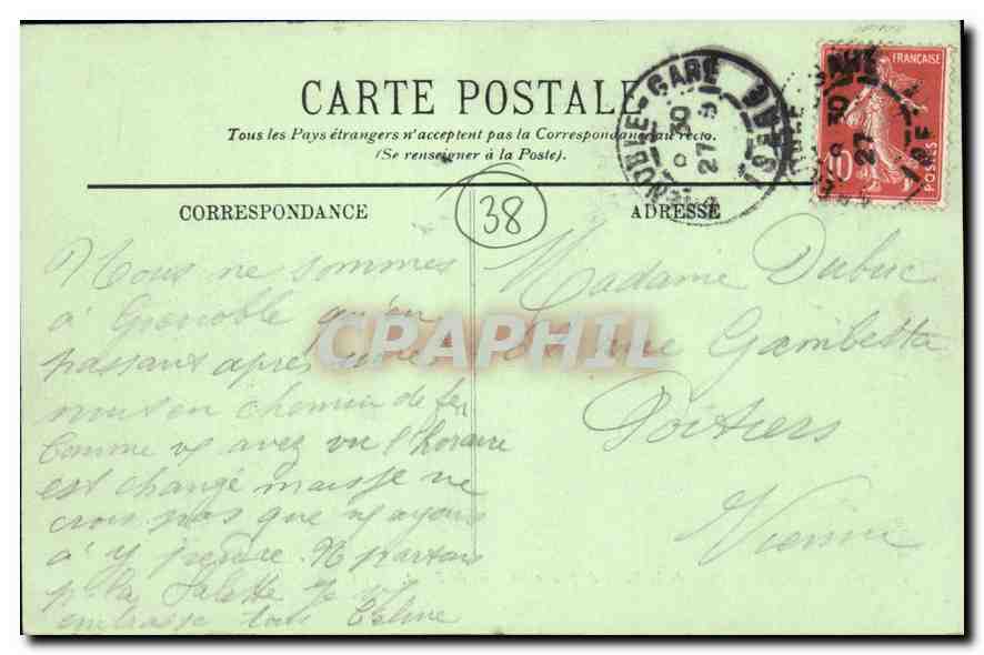 CPA Grenoble Pont de la Porte de France et Fort de Rabot — Rückseite