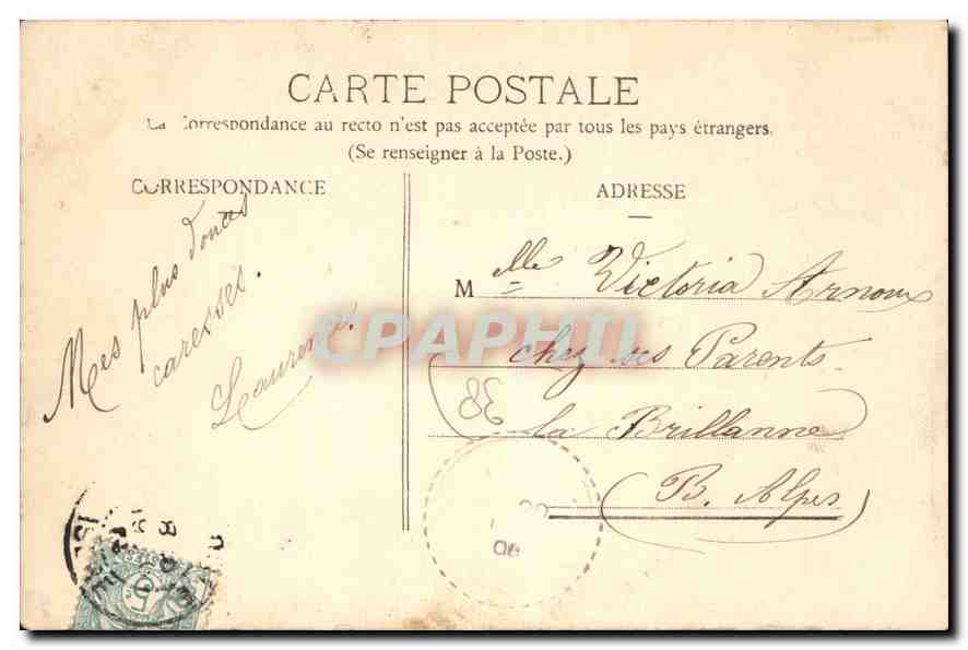 CPA Grenoble La Citadelle et Porte de L'Ile Verte — Verso