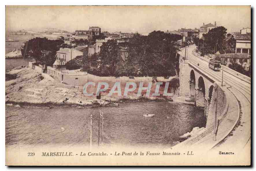 CPA Marseille La Corniche Le Pont de la Fausse Monnaie