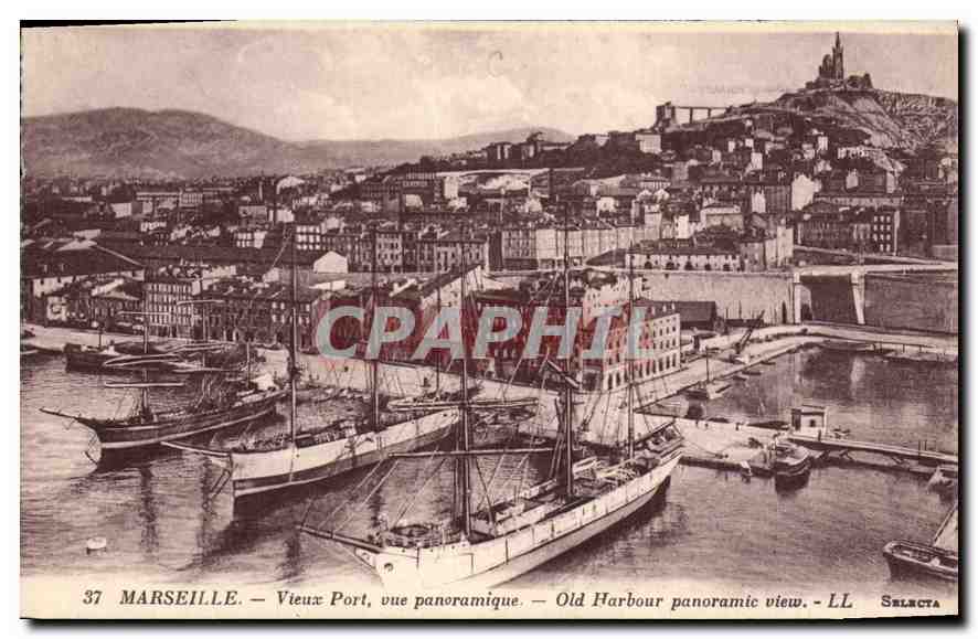 CPA Marseille Vieux Port vue panoramique