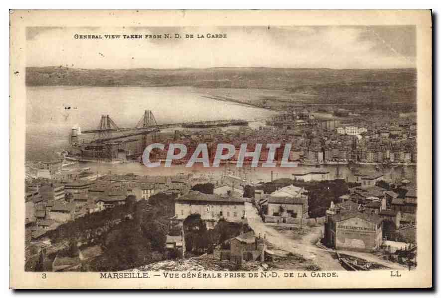 CPA Marseille Vue Generale prise de N D de la Garde