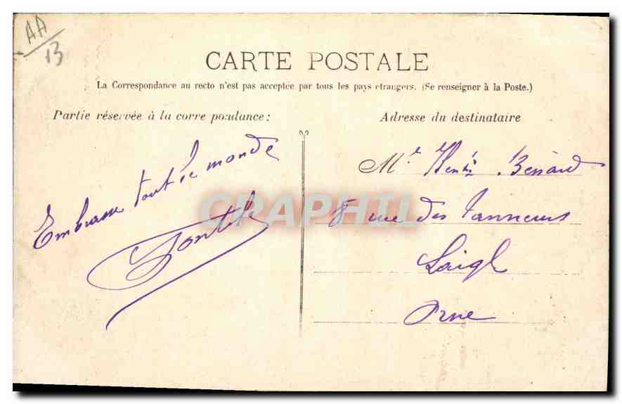 CPA Marseille La Fontaine Estrangin — Rückseite