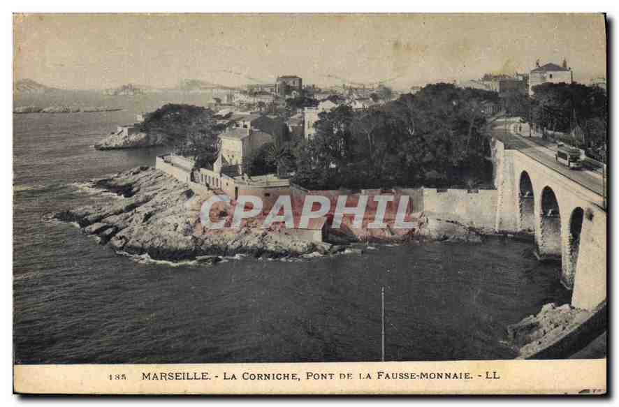 CPA Marseille La Corniche Pont de la Fausse Monnaie