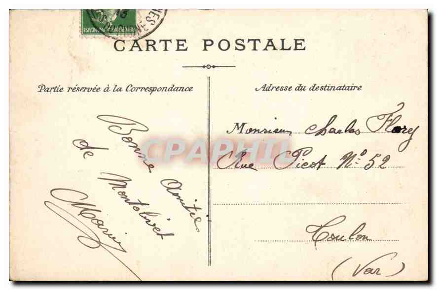 CPA Marseille Le Pont de la Fausse Monnaie — Rückseite