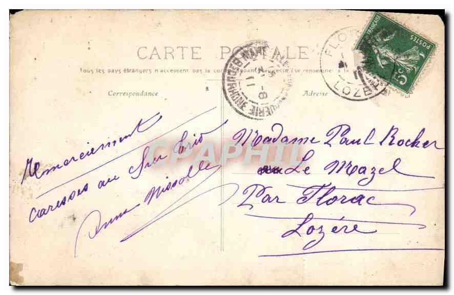 CPA Marseille De Marseille recevez ces fleurs — Verso