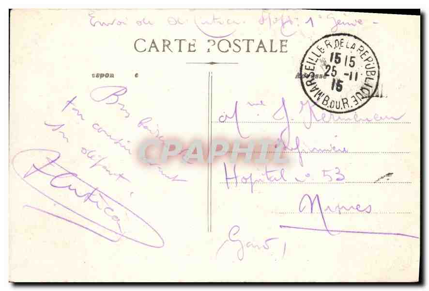 CPA Marseille Cours du Chapitre et les Reformes Tramway — Rückseite