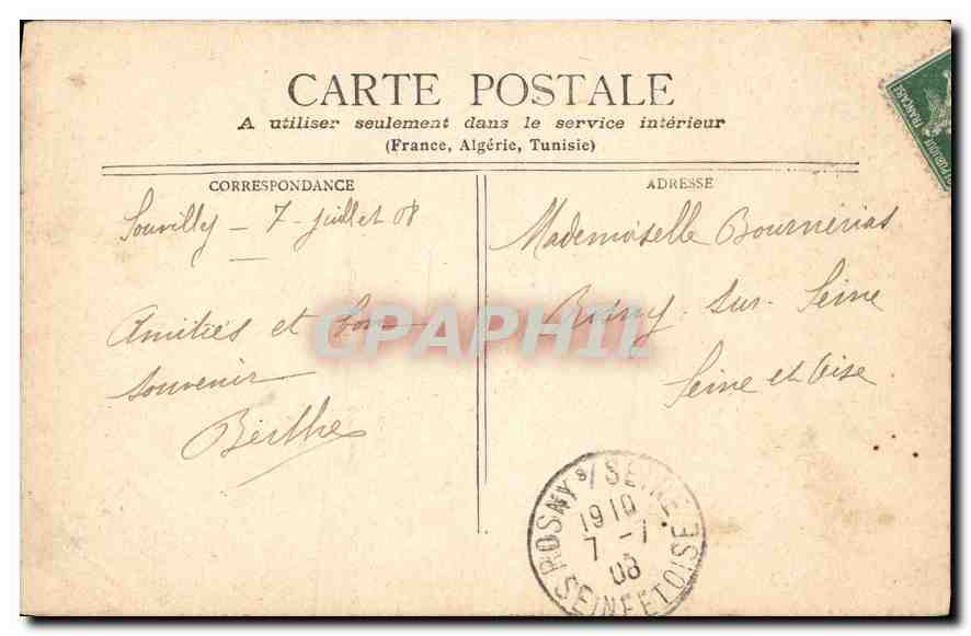 CPA Marseille Eglise des Reformes — Rückseite