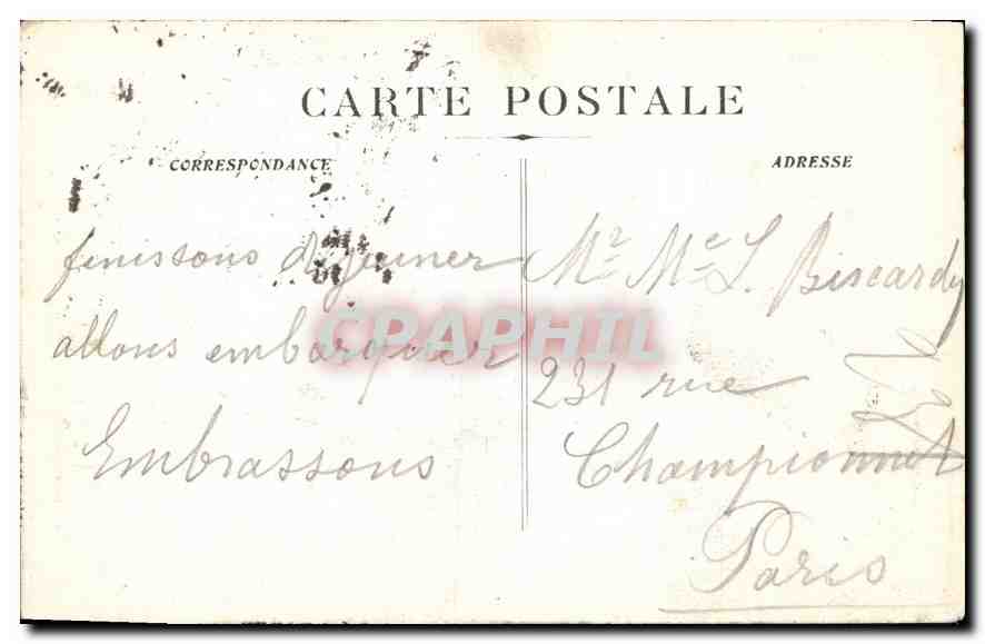 CPA Marseille Fontaine Cantini (Place Castellane) — Verso