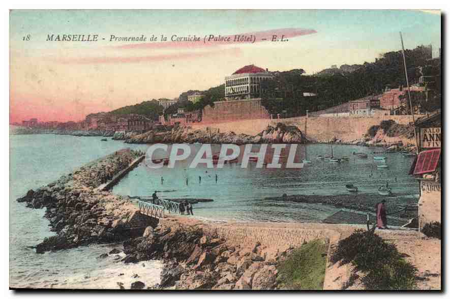 CPA Marseille Promenade de la Corniche (Palace Hotel)
