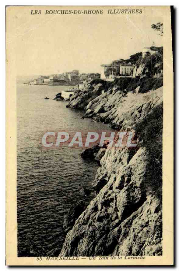 CPA Marseille Un coin de la Corniche