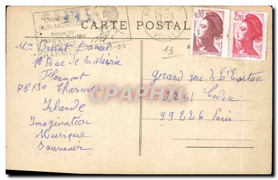 CPA Marseille Ascenseurs de N D de la Garde — Verso