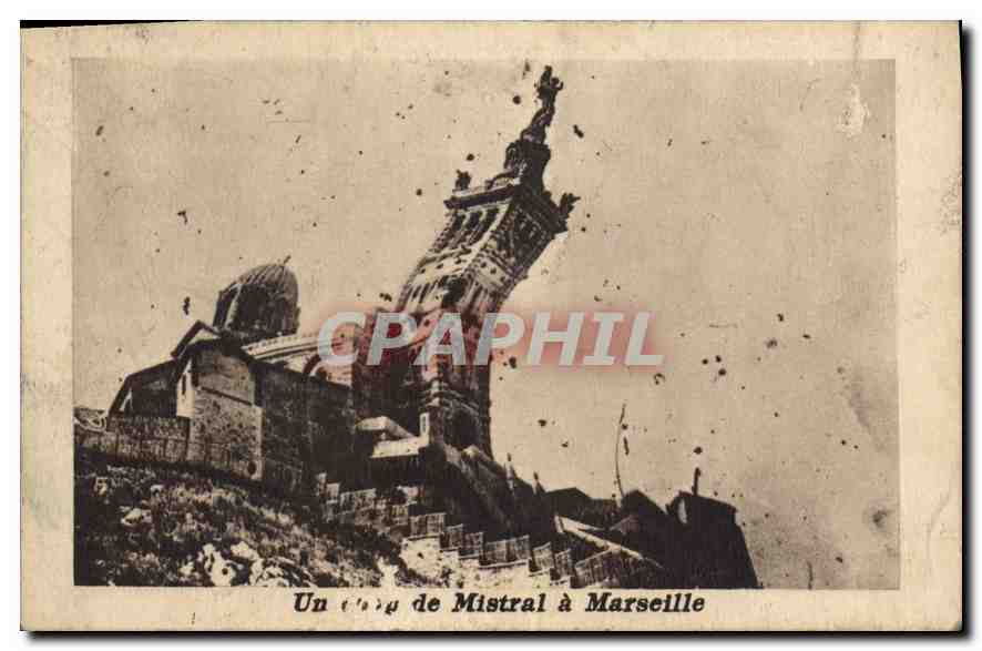 CPA Marseille Un coup de Mistral a Marseille