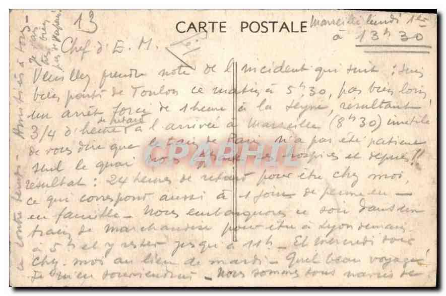 CPA Marseille Un coup de Mistral a Marseille — Rückseite
