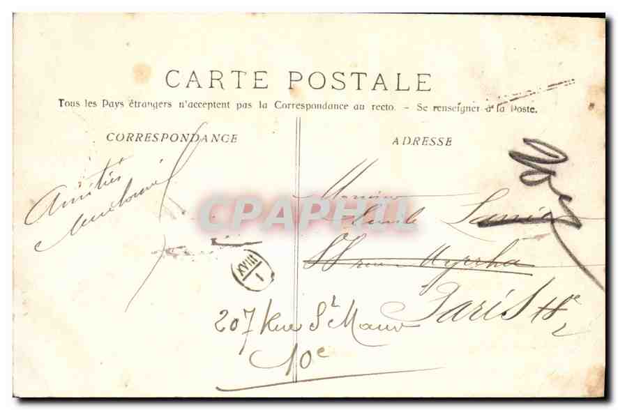 CPA Marseille La Prefecture — Rückseite