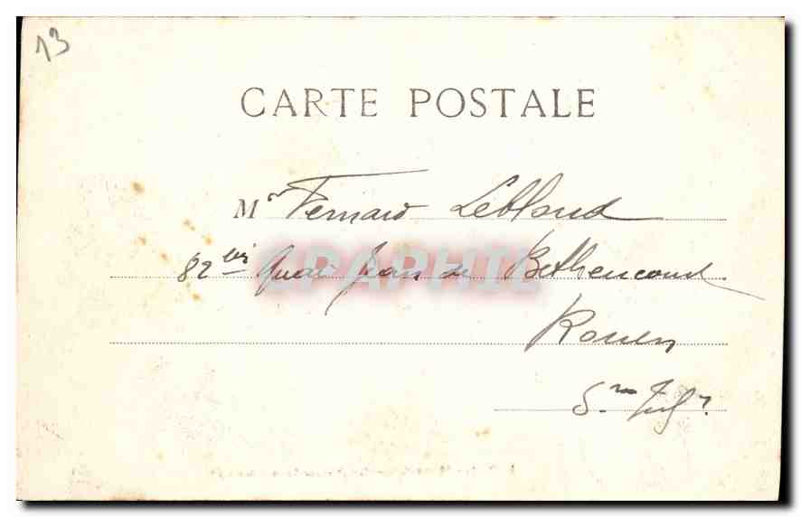 CPA Marseille Le Palais Longchamp — Rückseite