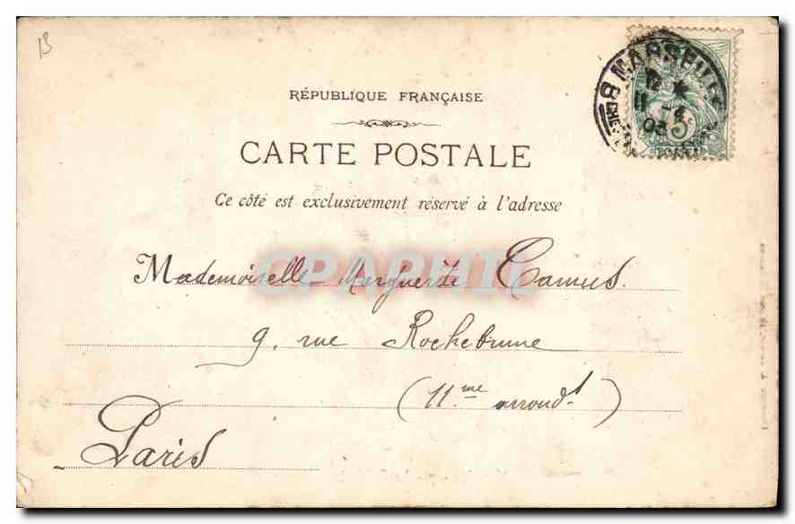 CPA Marseille Le Palais Longchamp — Rückseite