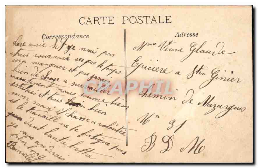 CPA Marseille Le Parc Borely — Rückseite