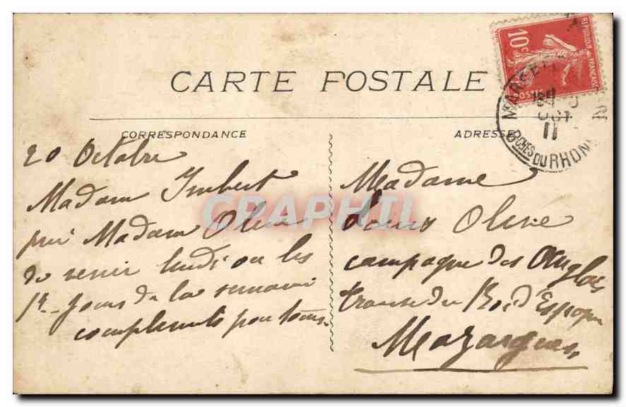 CPA Marseille Vue Generale prise de N D de la Garde — Rückseite