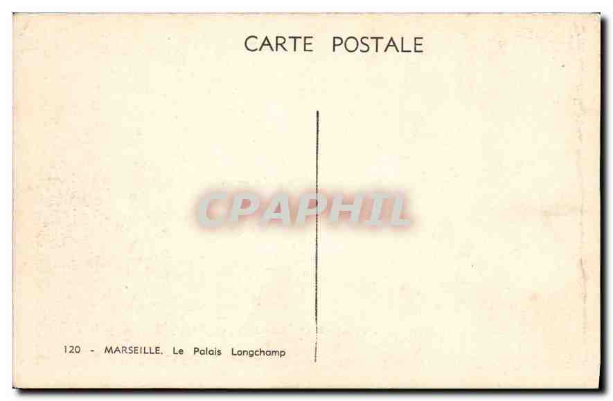 CPA Marseille Le Palais Longchamp — Verso