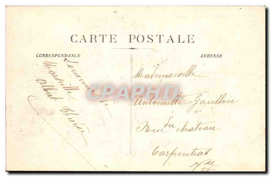 CPA Marseille La Prefecture — Verso