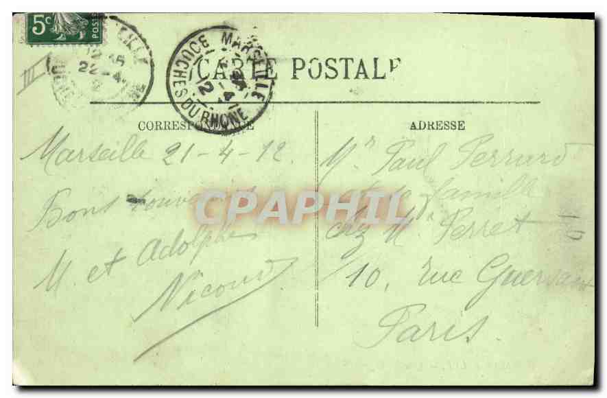 Marseille — Quai de la Joliette — LL. n°190 — Verso