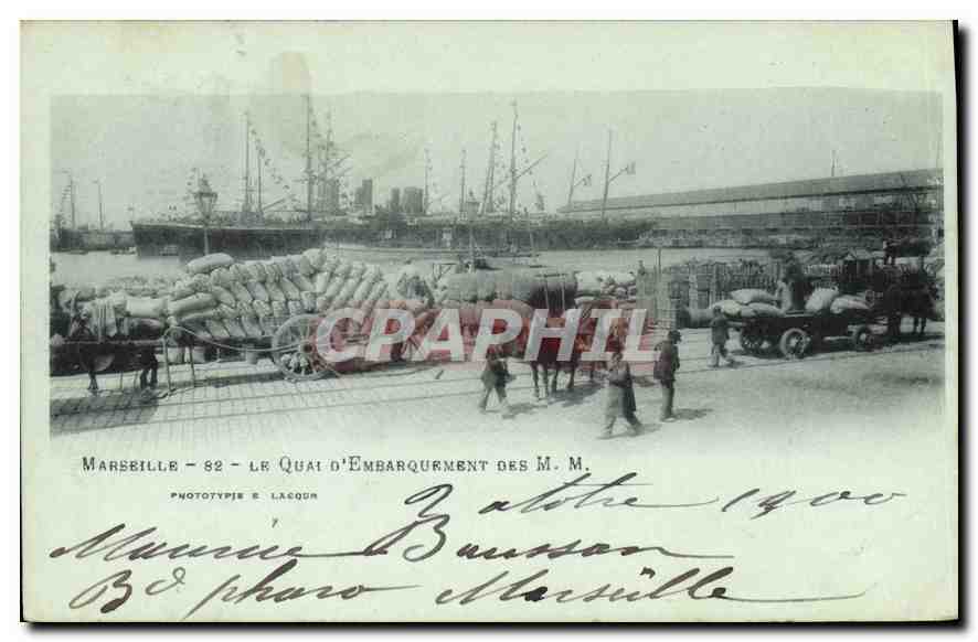 Marseille - Le Quai d'Embarquement des M. M. — Phototypie E. Lacquer