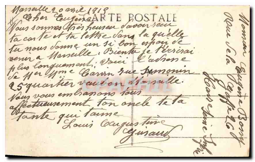 CPA Marseille Sortie du Vieux Port Bateau — Verso