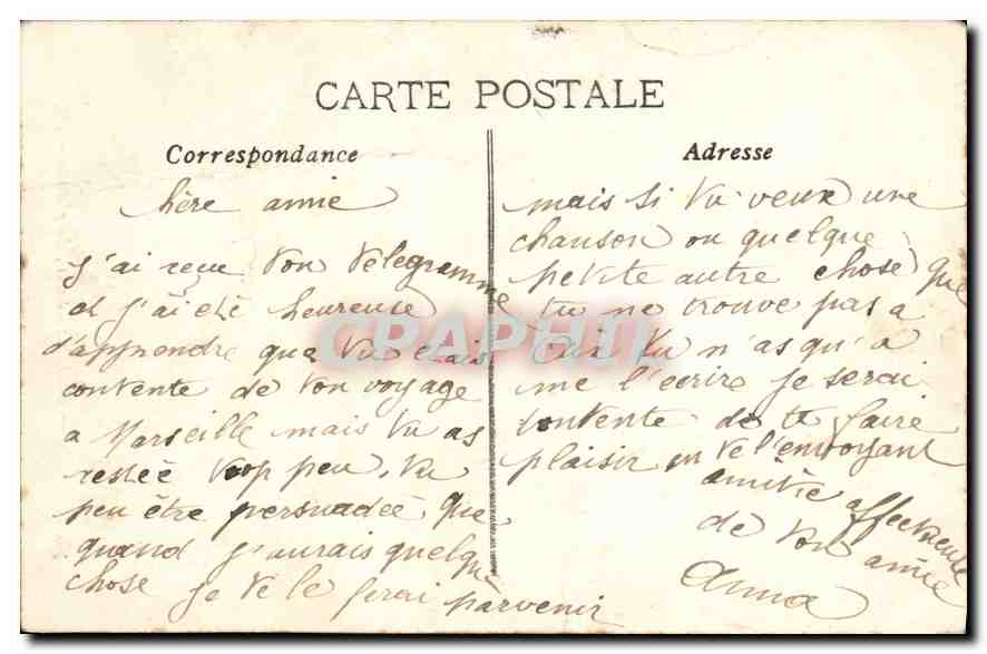 CPA Marseille Fontaine Cantini Amphitrite — Rückseite