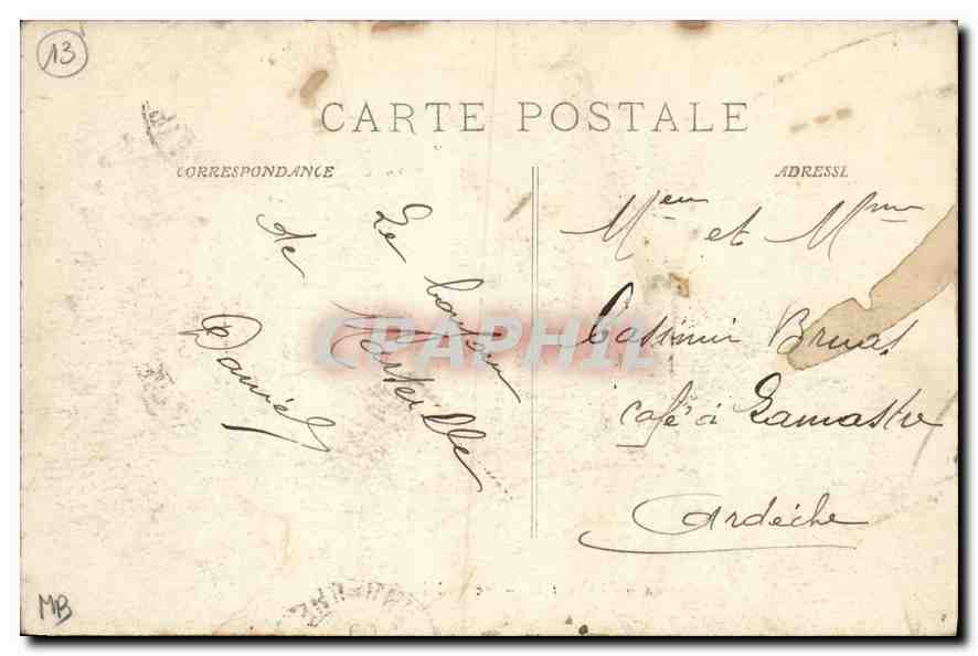 CPA Marseille Le Palais de Justice — Rückseite