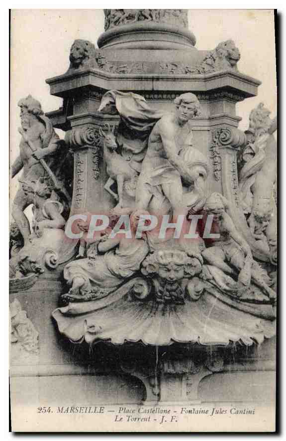 CPA Marseille Place Castellane Fontaine Jules Cantini Le Torrent