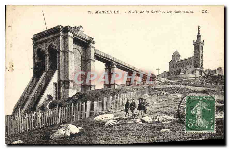 CPA Marseille N D de la Garde et les Ascenseurs