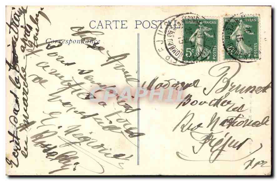 CPA Marseille Palais Longchamp Motif Central — Verso