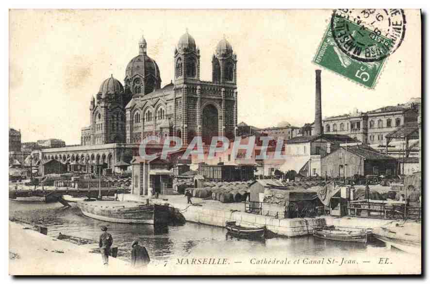 CPA Marseille Cathedrale et Canal St Jean