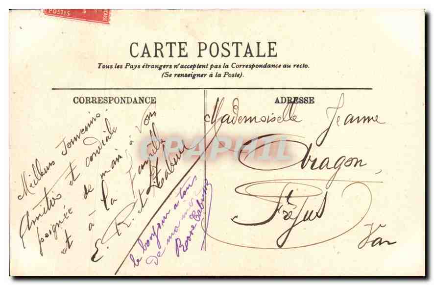 CPA Marseille Ensemble du Palais de Longchamp — Verso