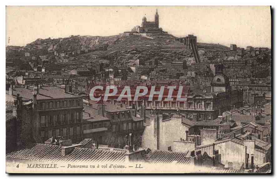 CPA Marseille Panorama vu a vol d'oiseau