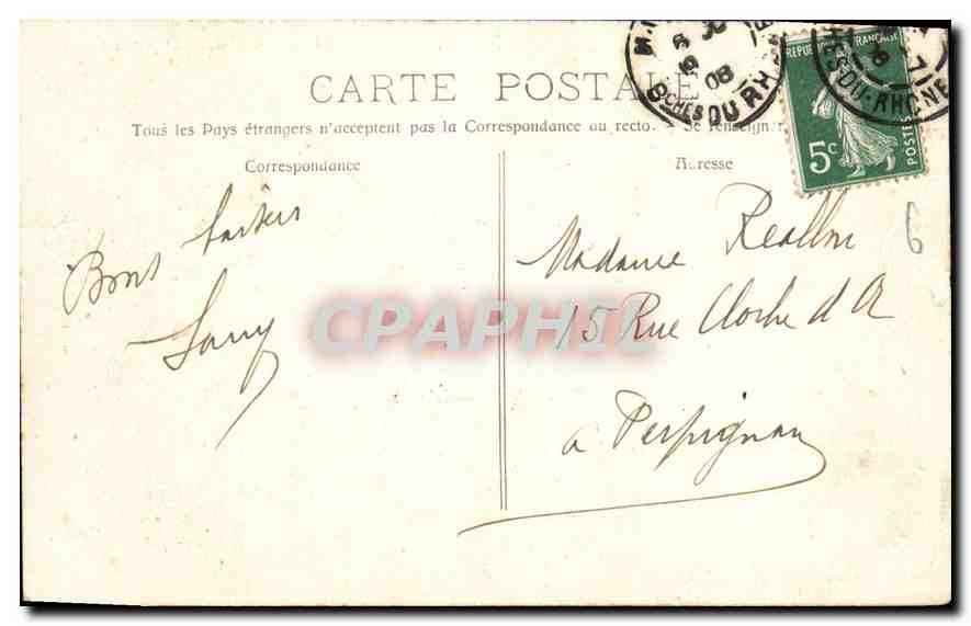 CPA Marseille Vue Generale et N D de la Garde — Rückseite