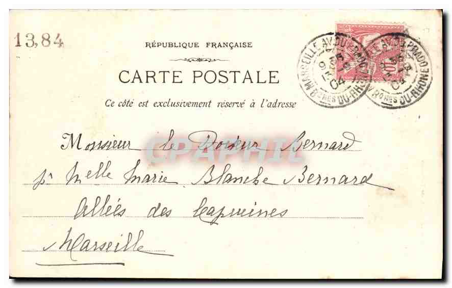 CPA Vue Generale prise de N D de la Garde — Rückseite