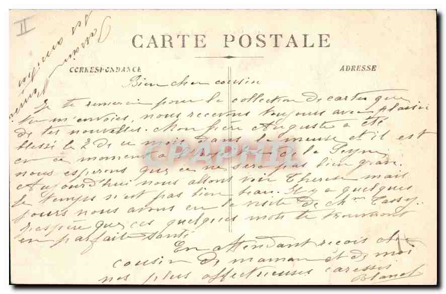 CPA Marseille Le Prado Tramway — Rückseite