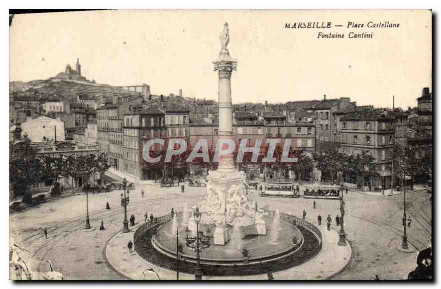 CPA Marseille Place Castellane Fontaine Cantini