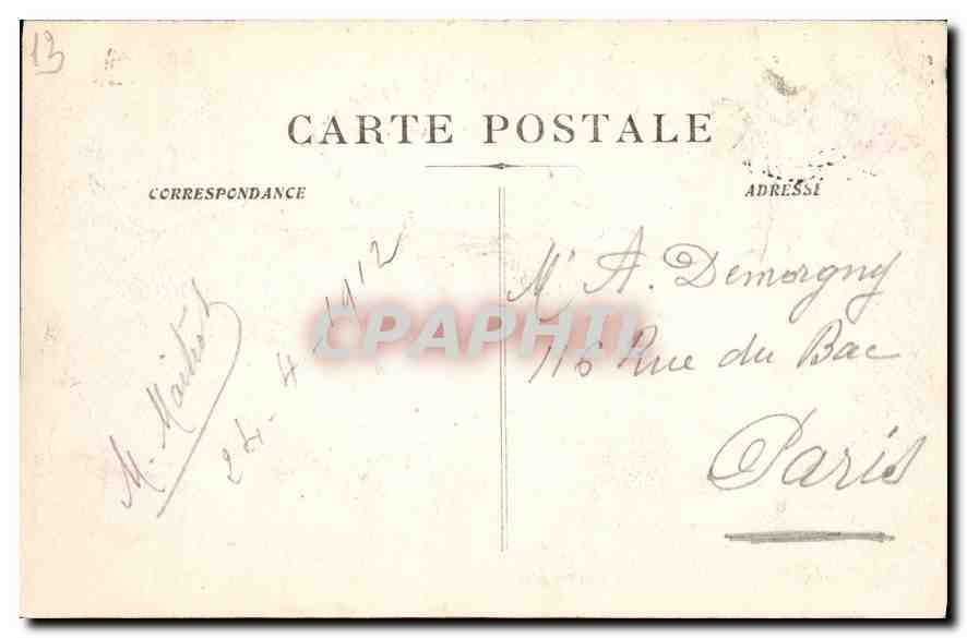 CPA Marseille La Passe et l'Entree du Vieux Port — Verso