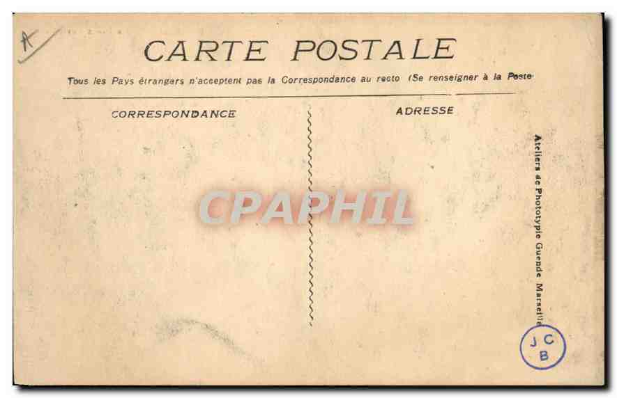 CPA Marseille La Place Castellane — Verso