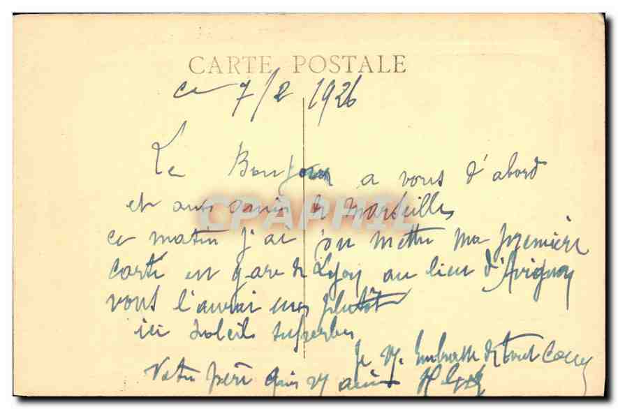 CPA Marseille La Corniche Le Palace Hotel — Verso