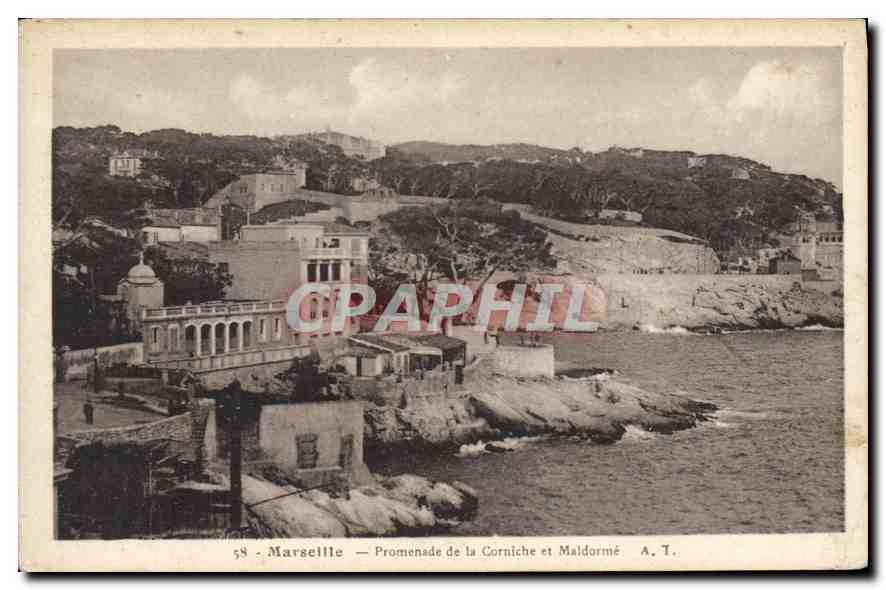 CPA Marseille Promenade de la Corniche et Maldorme