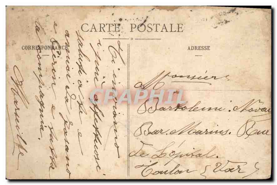 CPA Marseille Le Prado vu du Rond Point — Rückseite