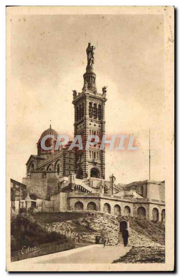 CPA Marseille La Basilique Notre Dame de la Garde